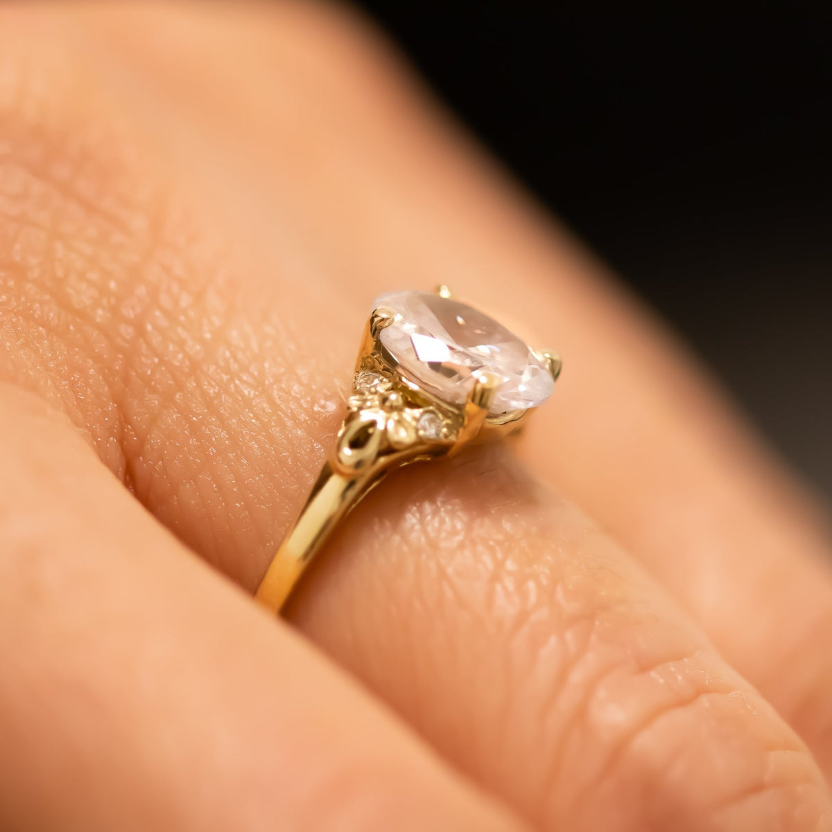 Vintage Inspired Oval Diamond Ring
