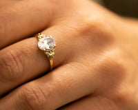 Oval Moissanite and Diamonds Vintage Ring