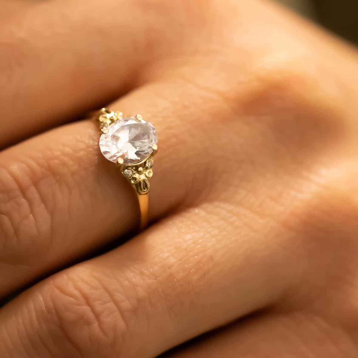 Vintage Inspired Oval Diamond Ring