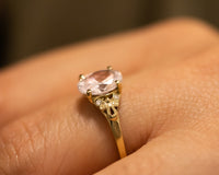 Oval Moissanite and Diamonds Vintage Ring