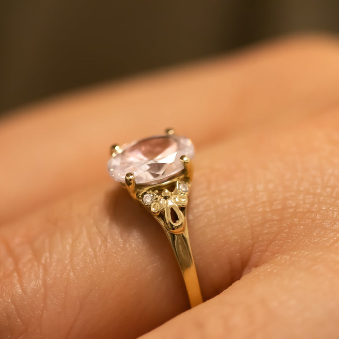 Vintage Inspired Oval Diamond Ring