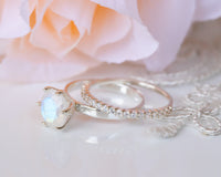 Solitaire Moonstone Ring