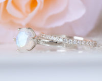 Solitaire Moonstone Ring
