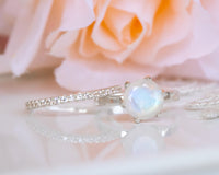 Solitaire Moonstone Ring