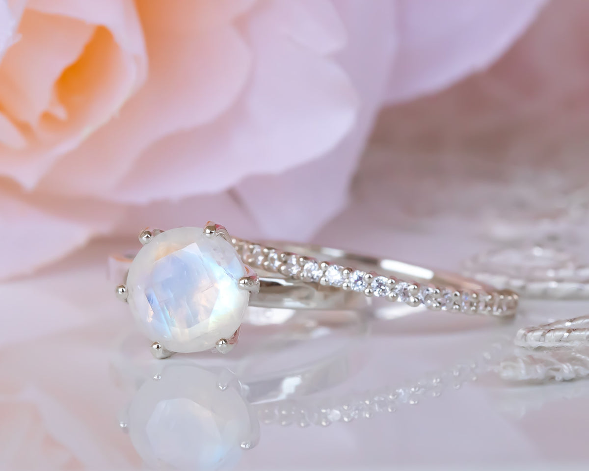 Solitaire Moonstone Ring