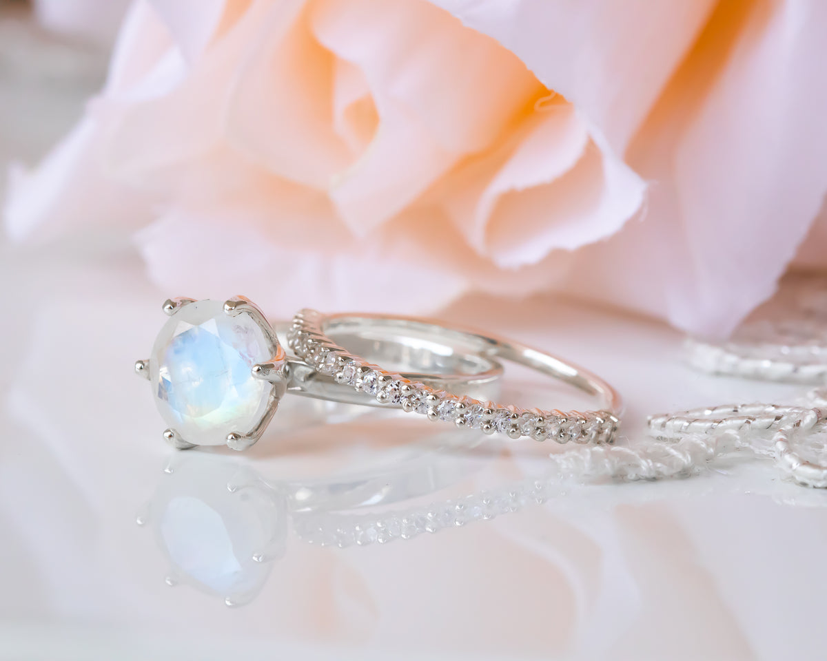 Solitaire Moonstone Ring