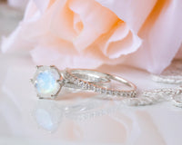 Solitaire Moonstone Ring
