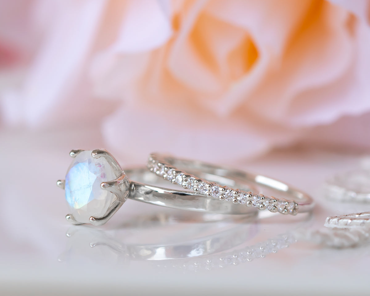 Solitaire Moonstone Ring