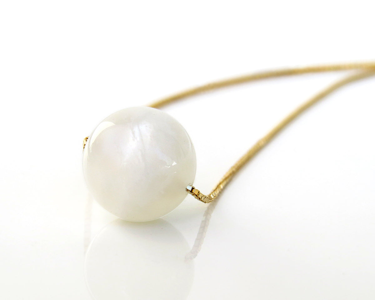 Moonstone Ball Pendant Necklace