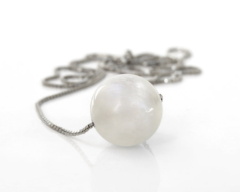 Moonstone Ball Pendant Necklace