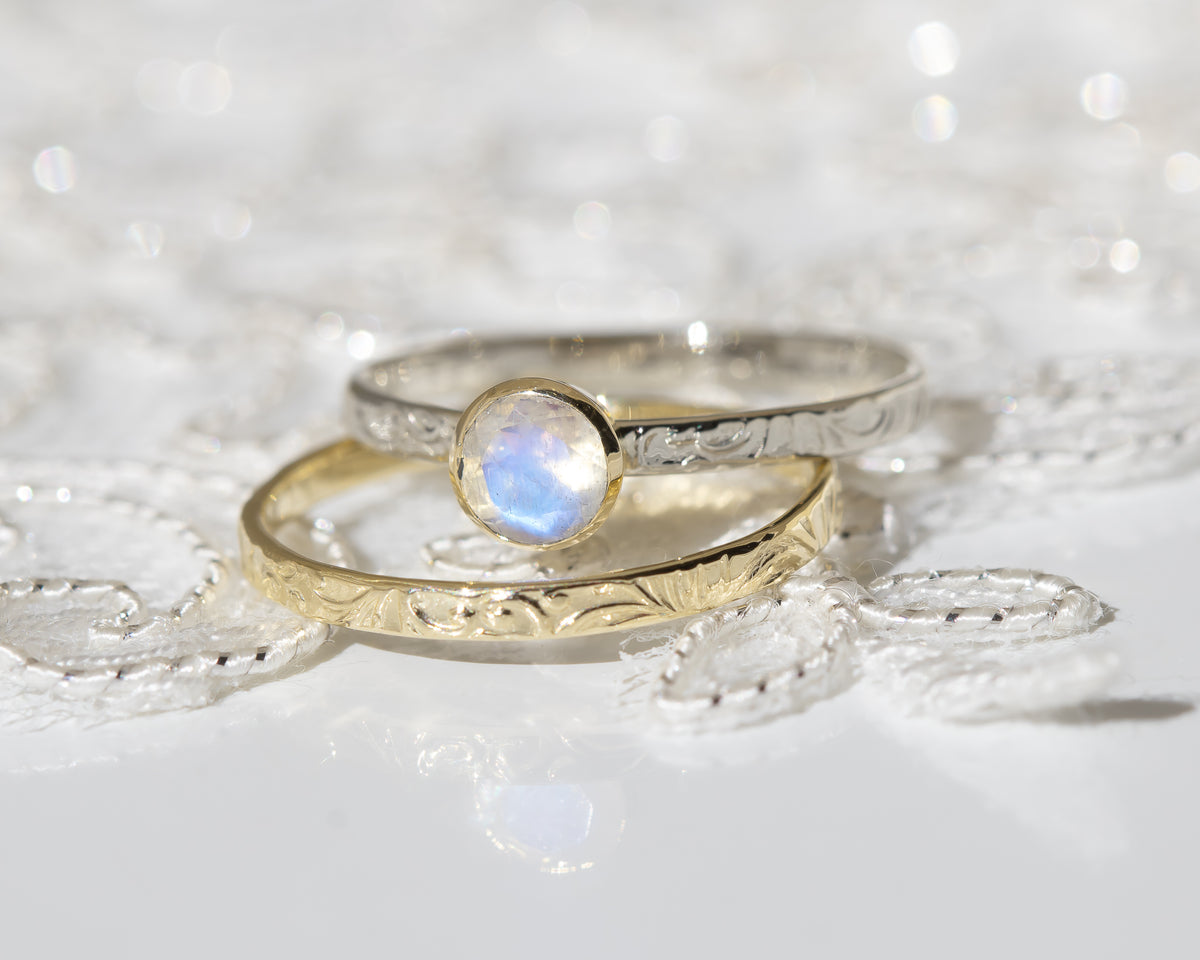 Floral Moonstone Ring