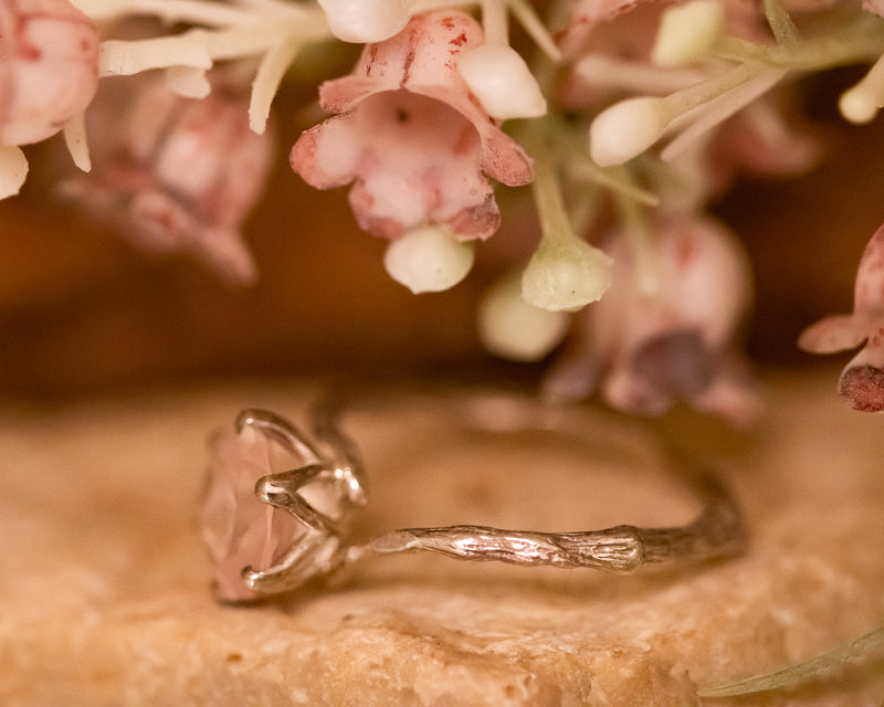 Nature Inspired Rose Quartz Ring