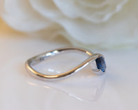 Blue Sapphire Marquise Ring, Sapphire Engagement Ring - Sivan Lotan Jewelry - טבעת ספיר מרקיזה - סיון לוטן תכשיטים