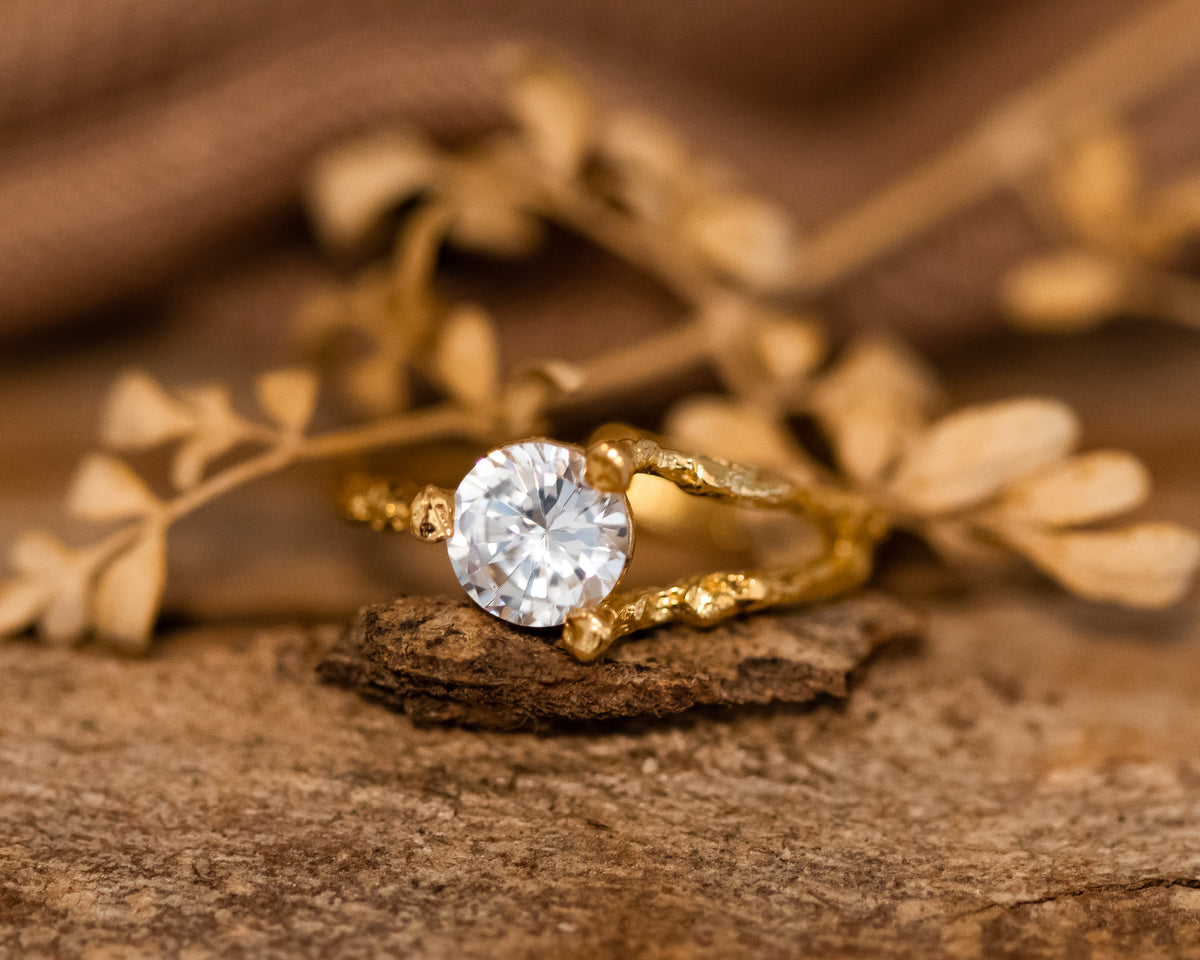 Nature Inspired Twig Diamond Ring
