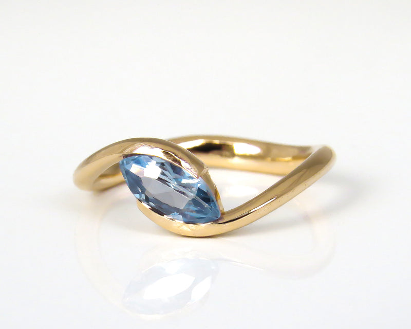 Marquise Sky Blue Topaz Ring