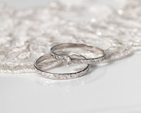 Dainty Floral Diamond Ring Set, Wedding Bridal Set